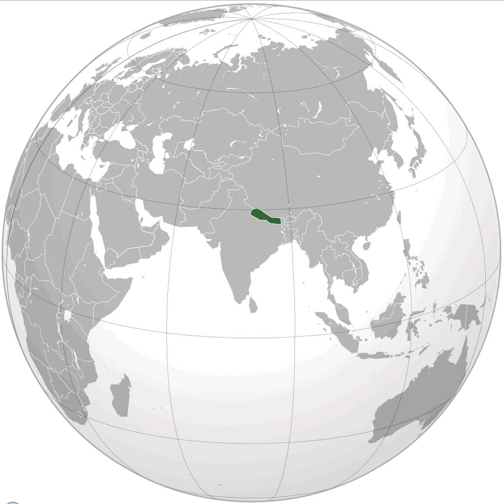 வரைபடம் பூமியின் நேபால்
