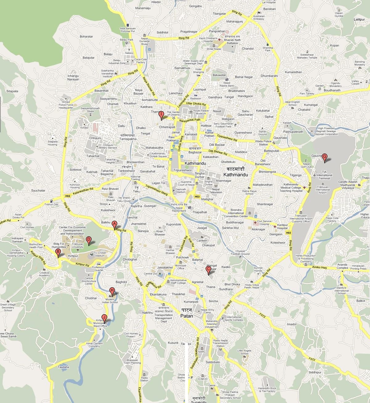 வரைபடம், ktm நேபால்