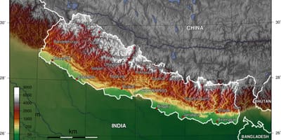 Topographic வரைபடம், நேபால்