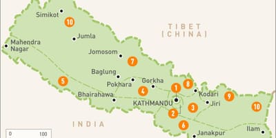 நேபால் வரைபடத்தை பகுதிகளில்