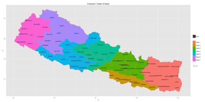 புதிய நேபால் வரைபடம் 7 மாநில